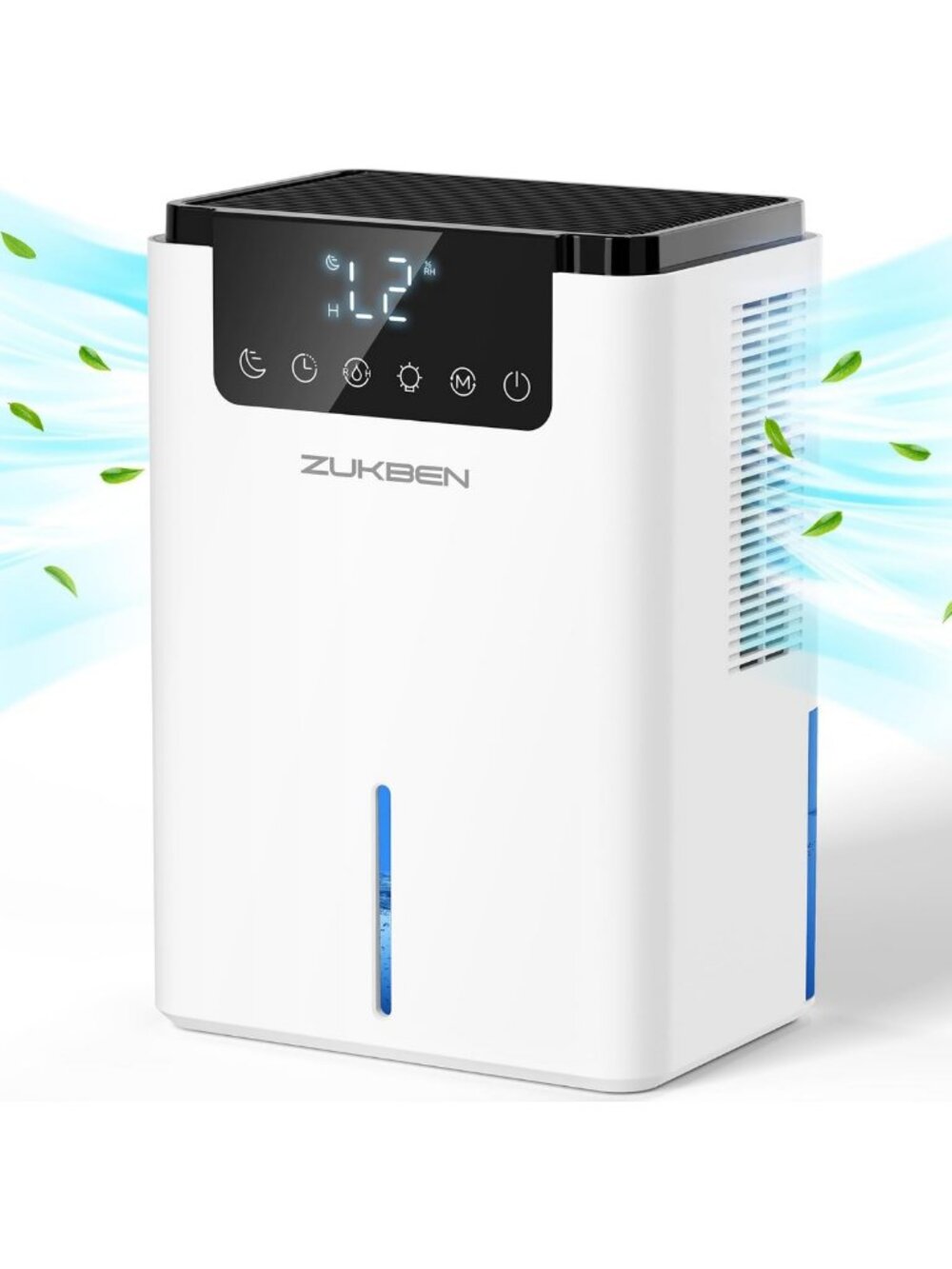 Quiet 75OZ Dehumidifier for Home, 500 sq ft, Auto Shut Off, 7 Color Light